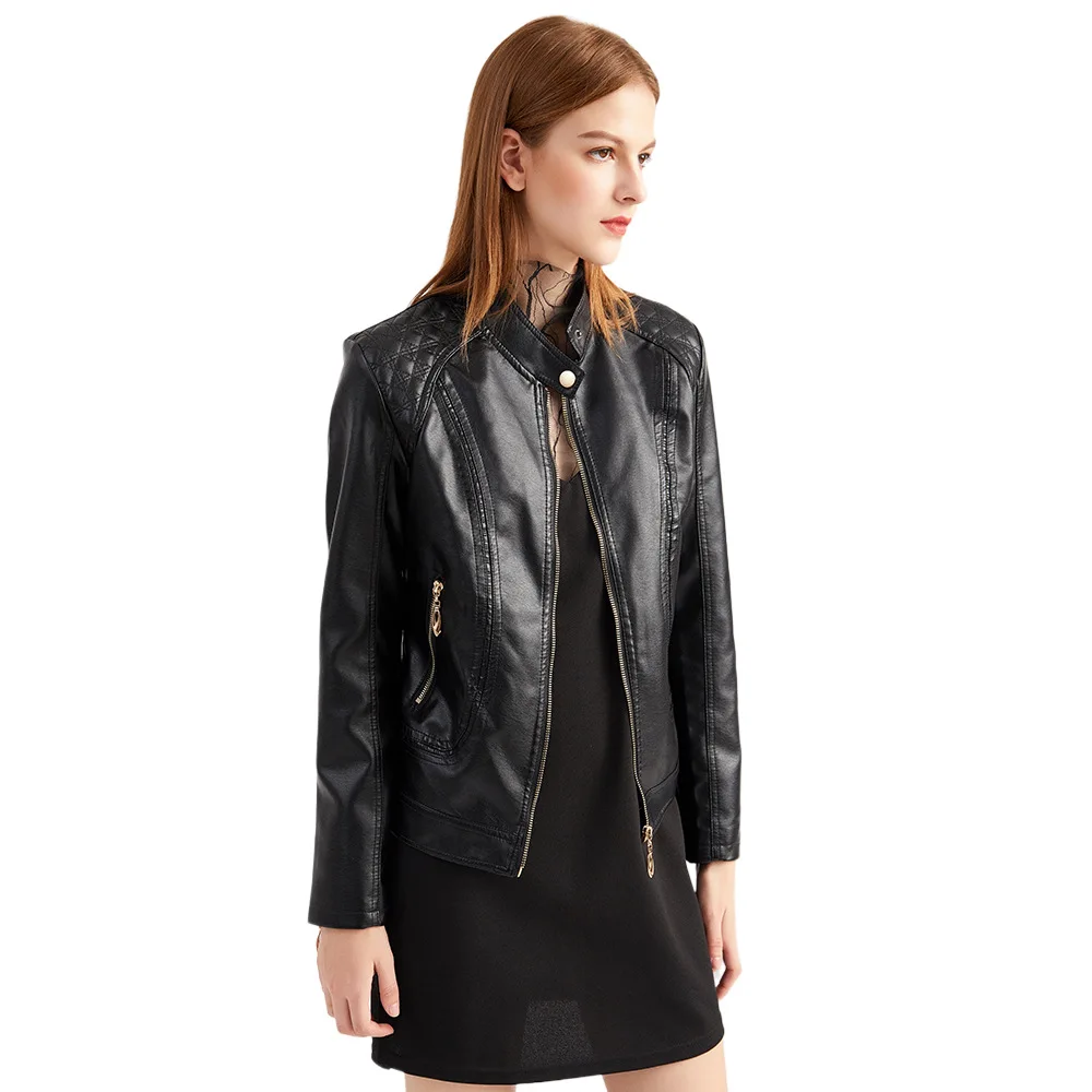Long Sleeves Fashion Women Luxury Motorcycle PU Leather Zip Up Jacket For 2021 Spring Autumn Brown Black Vintage Clothes
Long Sleeves Fashion Women Luxury Motorcycle PU Leather Zip Up Jacket For 2021 Spring Autumn Brown Black Vintage Clothes
