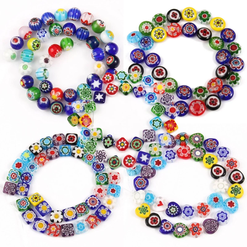 Glass Murano Lampwork Flower Multicolor Dish Beads For Jewelry Making Handmade Diy Necklace Bracelet 6/8/10 mm 15 Inch Wholesale
Glass Murano Lampwork Flower Multicolor Dish Beads For Jewelry Making Handmade Diy Necklace Bracelet 6/8/10 mm 15 Inch Wholesale