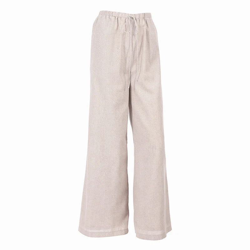 Women Spring and Summer Thin Elastic Belt Cotton and Linen Wide-leg Pants High Waisted Pants Retro Linen Loose Slim Trousers
Women Spring and Summer Thin Elastic Belt Cotton and Linen Wide-leg Pants High Waisted Pants Retro Linen Loose Slim Trousers