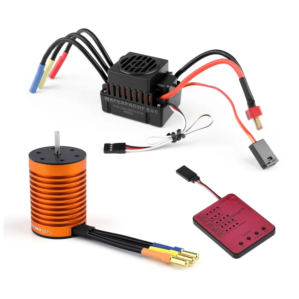 HIINST 9T 4370KV Brushless Motor+60A ESC +Program Card Combo Set For 1/10 RC Car Truck High Quality RC Car high quality Parts 
HIINST 9T 4370KV Brushless Motor+60A ESC +Program Card Combo Set For 1/10 RC Car Truck High Quality RC Car high quality Parts