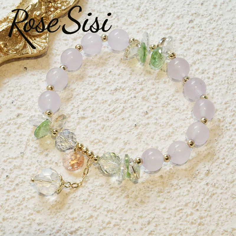 Rose sisi Summer new sweet bracelets women's candy color Crystal cat's eye beaded fresh and cute student bracelet for women
Rose sisi Summer new sweet bracelets women's candy color Crystal cat's eye beaded fresh and cute student bracelet for women