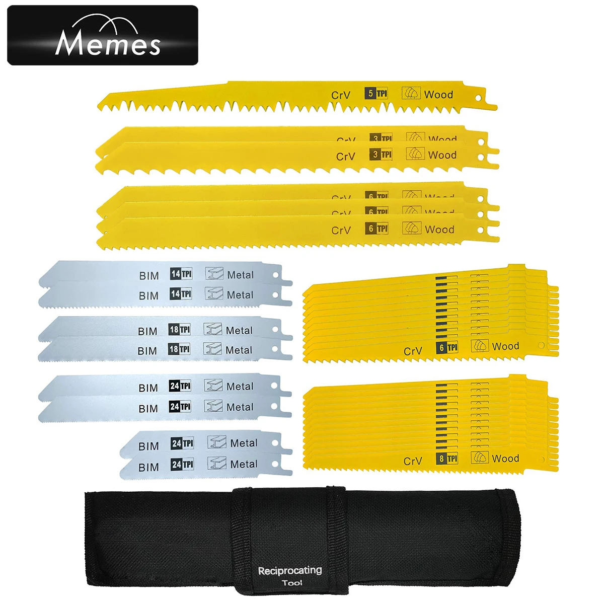 36PCS Reciprocating Saw Blades Pruning Saw Blade For Cutting Wood Metal PVC Tube Woodworking Tool For Makita (5/8/14/18/24 TPI)
36PCS Reciprocating Saw Blades Pruning Saw Blade For Cutting Wood Metal PVC Tube Woodworking Tool For Makita (5/8/14/18/24 TPI)