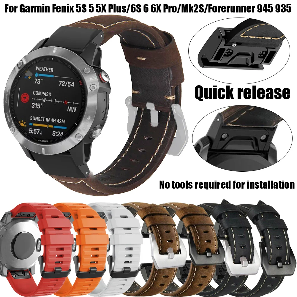 leather Watchband For Garmin Fenix 6X Pro 5X 3 3HR Mk2i Mk2S 6 5 6S 5S Forerunner 945 S62 26 22 20mm Strap for COROS VERTIX 2
leather Watchband For Garmin Fenix 6X Pro 5X 3 3HR Mk2i Mk2S 6 5 6S 5S Forerunner 945 S62 26 22 20mm Strap for COROS VERTIX 2