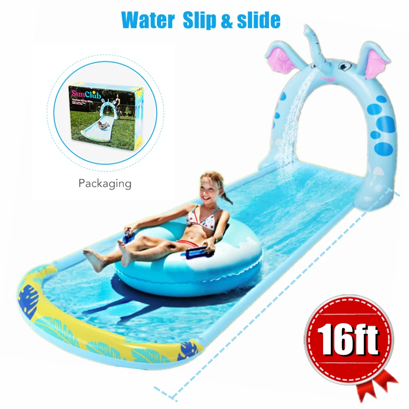 4.9M Surf Water Slip and Slide with Elephant Arch Sprinklers Inflatable Mat for Kids Outdoor Water Party Toys for Lawn Garden
4.9M Surf Water Slip and Slide with Elephant Arch Sprinklers Inflatable Mat for Kids Outdoor Water Party Toys for Lawn Garden