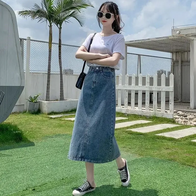Spring and Autumn Women's Skirts Mid-length 2021 New High-waist Denim Skirt Split Ends Women's Skirts and Hip Skirts
Spring and Autumn Women's Skirts Mid-length 2021 New High-waist Denim Skirt Split Ends Women's Skirts and Hip Skirts