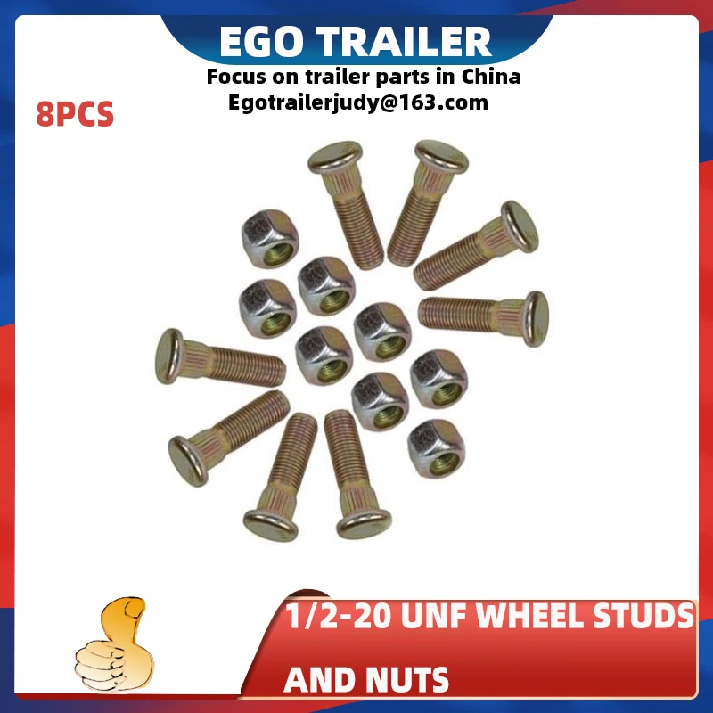 EGO TRAILER Pack of 8pcs 1/2-20 UNF Wheel Studs And Nuts For Trailer Suspension Hubs
EGO TRAILER Pack of 8pcs 1/2-20 UNF Wheel Studs And Nuts For Trailer Suspension Hubs