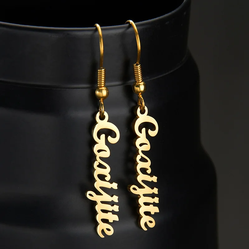 Женские серьги-гвоздики из нержавеющей стали, с золотистыми знаками Зодиака