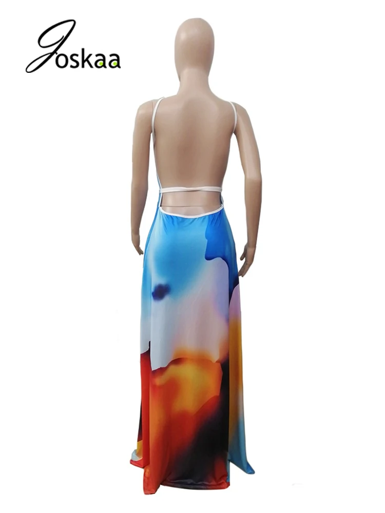 Joskaa 2021 Women Print Backless Summer Dress Sexy V-Neck Sleeveless Maxi Dresses Elegant Evening Party Club Clothing Streetwear
Joskaa 2021 Women Print Backless Summer Dress Sexy V-Neck Sleeveless Maxi Dresses Elegant Evening Party Club Clothing Streetwear