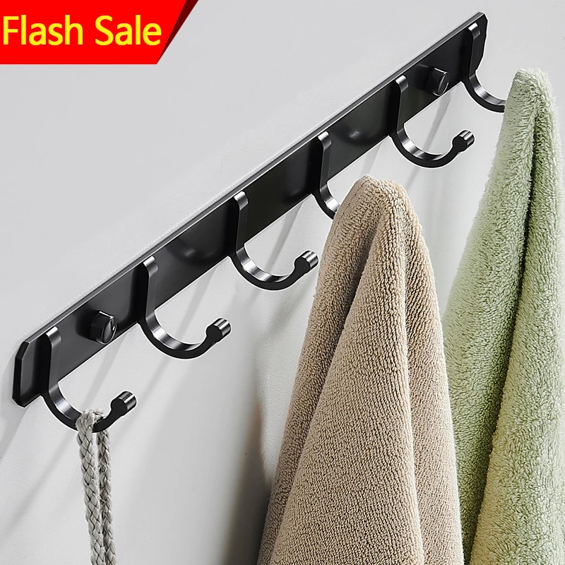 Space Aluminum Kitchen Bathroom Clothes Rack Storage Rack Hook Wall Hanging Black Clothes Hooks Door Household Clothes Hook
Space Aluminum Kitchen Bathroom Clothes Rack Storage Rack Hook Wall Hanging Black Clothes Hooks Door Household Clothes Hook