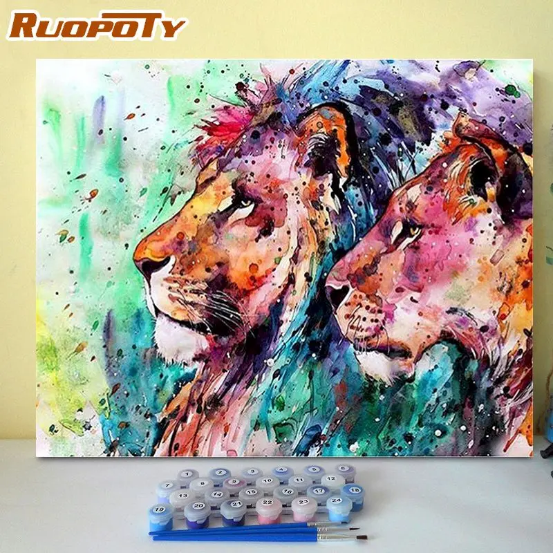 RUOPOTY 40*50cm DIY Painting By Numbers Animals Lion HandPainted Oil Painting Acrylic Painting Home Decor Unique Gift 
RUOPOTY 40*50cm DIY Painting By Numbers Animals Lion HandPainted Oil Painting Acrylic Painting Home Decor Unique Gift