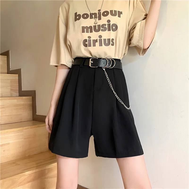 2002 2021 new high waist slim design sense drape wide leg casual shorts women 
2002 2021 new high waist slim design sense drape wide leg casual shorts women