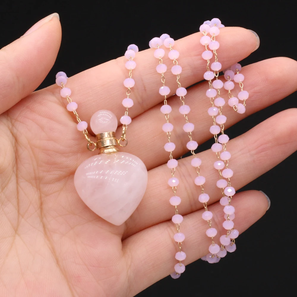 Natural Semi-precious Stone Perfume Bottles Pendant Rose Quartz Two Accessories for Free for Jewelry Making Necklaces Gift
Natural Semi-precious Stone Perfume Bottles Pendant Rose Quartz Two Accessories for Free for Jewelry Making Necklaces Gift