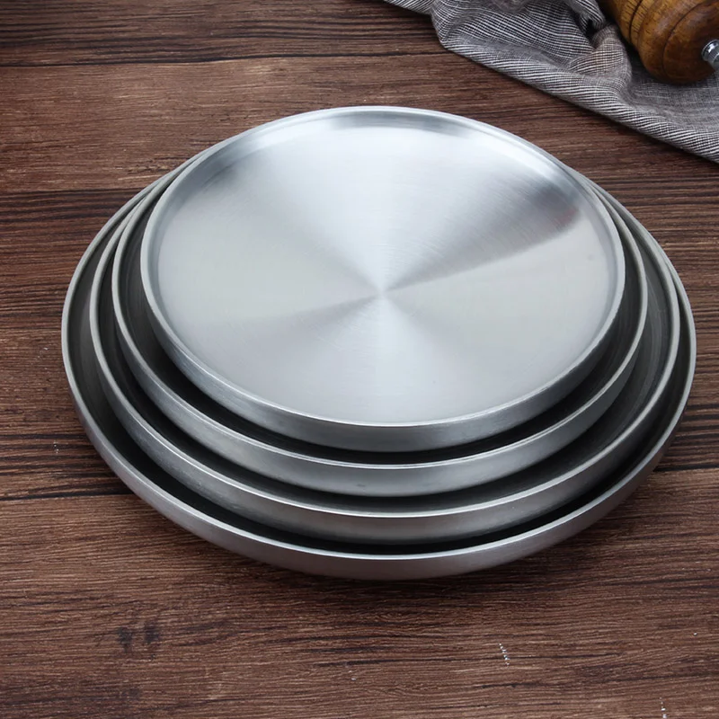 Household Double-Layer 304 Stainless Steel Round Flat Base Plate For Fruit And Vegetable Barbecue Coaster Dinner Plate
Household Double-Layer 304 Stainless Steel Round Flat Base Plate For Fruit And Vegetable Barbecue Coaster Dinner Plate