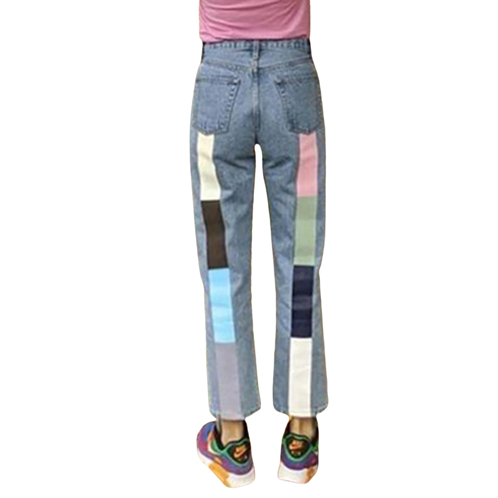 Women Boyfriend Straight Leg Jeans Casual High Waist Color Block Back Loose Denim Pants Streetwear Trousers
Women Boyfriend Straight Leg Jeans Casual High Waist Color Block Back Loose Denim Pants Streetwear Trousers