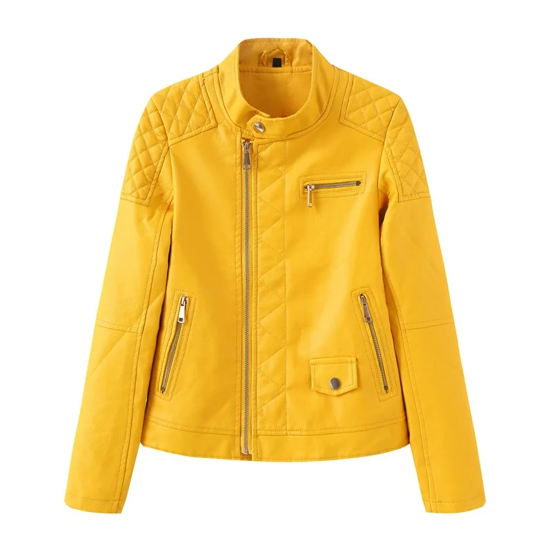 Womens Motorcycle Biker Black Yellow Pink Khaki Red Faux Leather Short Jacket Woman Pu Leather Top Clothes Autumn Slim Jackets
Womens Motorcycle Biker Black Yellow Pink Khaki Red Faux Leather Short Jacket Woman Pu Leather Top Clothes Autumn Slim Jackets