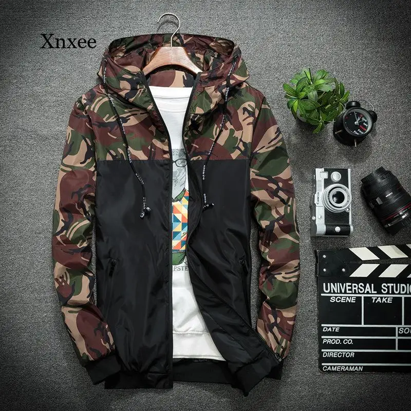 Camouflage Hooded Windbreaker Mens Patchwork Jackets Coats Fashion Streetwear Men Jacket Camo High Quality Clothes
Camouflage Hooded Windbreaker Mens Patchwork Jackets Coats Fashion Streetwear Men Jacket Camo High Quality Clothes