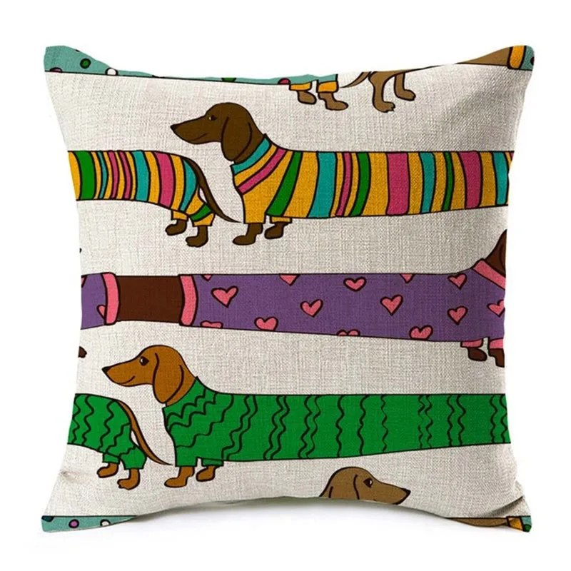 Модная красочная наволочка для подушки с принтом собаки домашняя декоративная