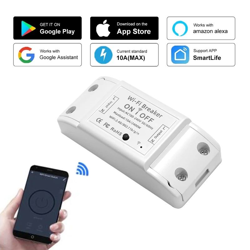 

WiFi Smart Light Switch DIY Universal Breaker Timer Smart Life APP Wireless Remote Control Works With Alexa Google Home IFTTT