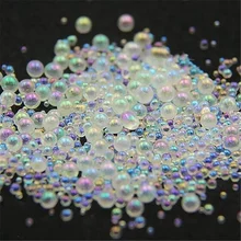 10g/Jar Mini Bubble Nail Beads Decorations 0.8mm,1mm,1.2mm,1.5mm Mixed Tiny Ball Bead For Epoxy Resin Molds Nails Art Glass Bead