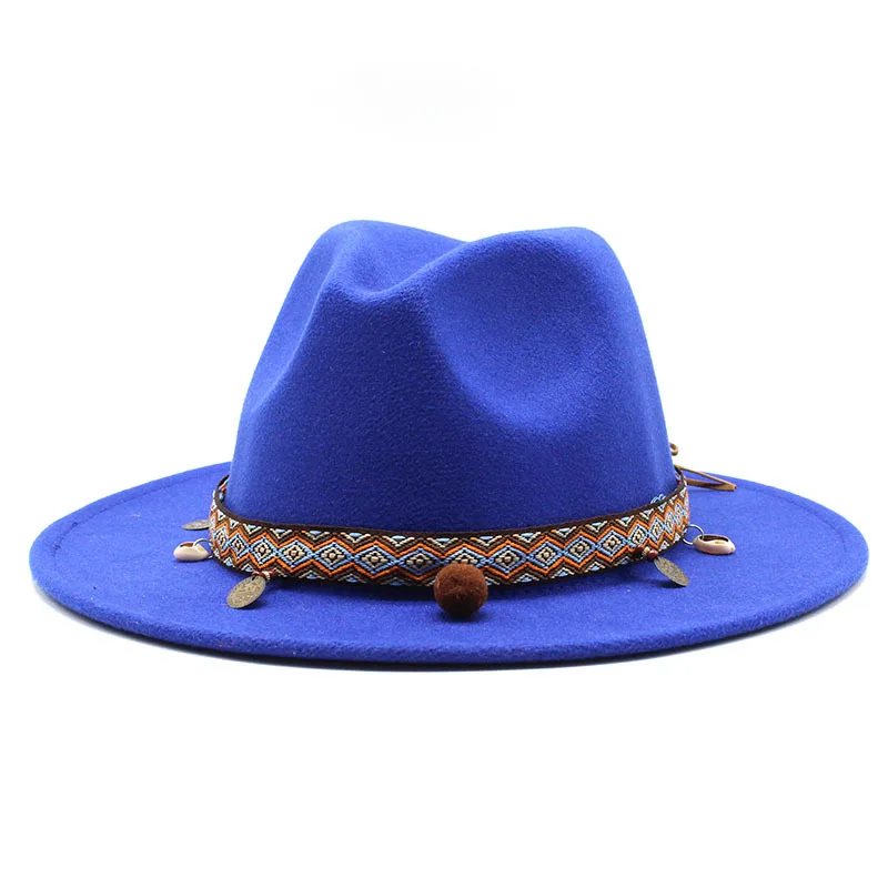 Шляпа-федора для мужчин и женщин фетровая шляпа с широкими полями джазовая