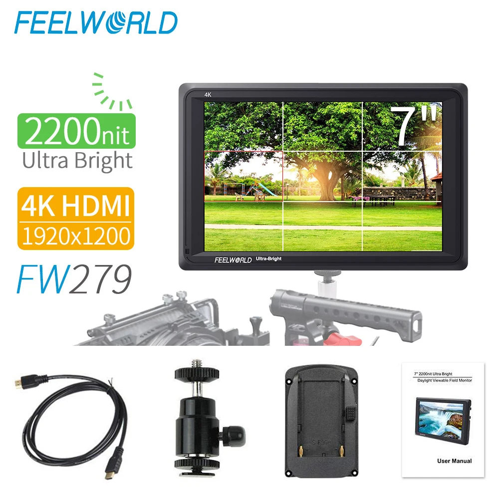 FEELWORLD FW279 7 Inch Ultra Bright 2200nit Monitor Full HD 4K 1920x1200 HDMI High Brightness
FEELWORLD FW279 7 Inch Ultra Bright 2200nit Monitor Full HD 4K 1920x1200 HDMI High Brightness