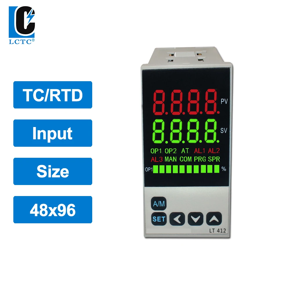 

TC/RTD K E J PT100 multi input LED display PID temperature controller 48x96mm, SSR Relay 4-20mA 0-10V output