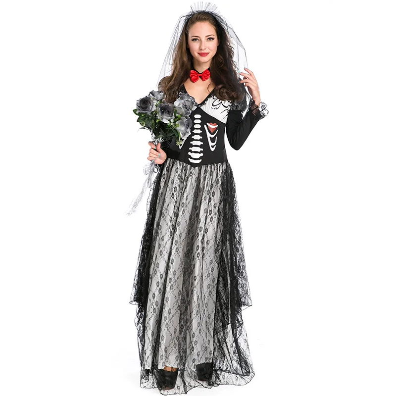 Роскошный костюм для косплевечерние невесты с черепом зомби призраком женский маскарадный костюм скелета на Хэллоуин вечернее платье 
Роскошный костюм для косплевечерние невесты с черепом зомби призраком женский маскарадный костюм скелета на Хэллоуин вечернее платье