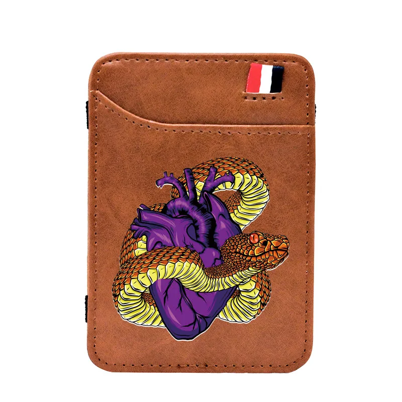 Yellow Snake Purple Heart Digital Printing PU Leather Magic Wallets Men Women Charm Credit ID Card Holder Mini Money Clip
Yellow Snake Purple Heart Digital Printing PU Leather Magic Wallets Men Women Charm Credit ID Card Holder Mini Money Clip