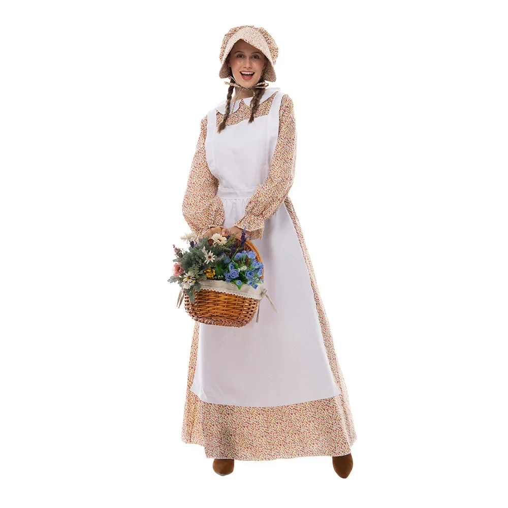 Cosplay Costumes for Women Fashion Country Style New Slim Long Sleeve Floral Print Maxi Dress Halloween Parent-Child Clothes
Cosplay Costumes for Women Fashion Country Style New Slim Long Sleeve Floral Print Maxi Dress Halloween Parent-Child Clothes