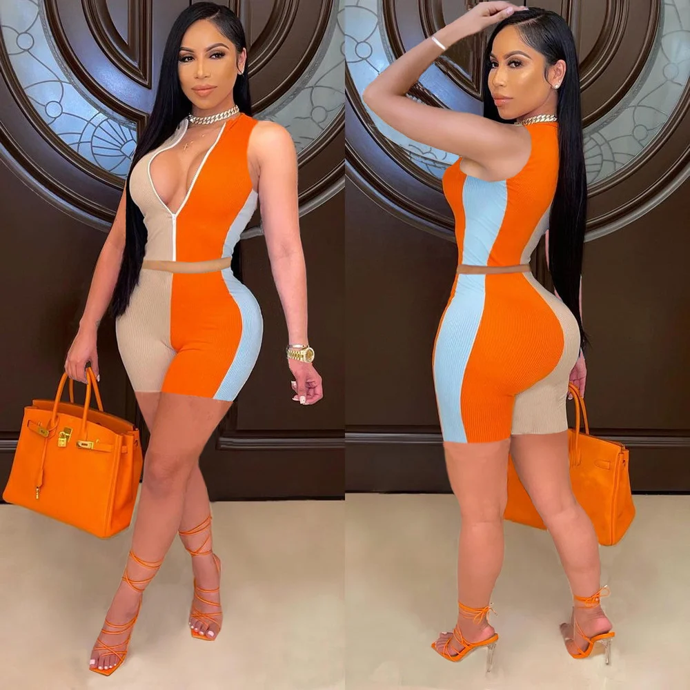 Streetwear Bodycon 2 Piece Set Summer Clothes for Women Zipper Up Sleeveless Crop Top Skinny Biker Short Casual Fitness Outfits
Streetwear Bodycon 2 Piece Set Summer Clothes for Women Zipper Up Sleeveless Crop Top Skinny Biker Short Casual Fitness Outfits