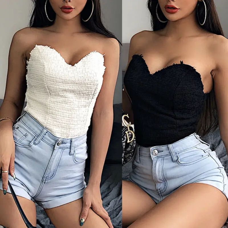 Brand New Women's Tanks Sexy Casual Tops Sleeveless Summer Tops Strapless Solid Skinny Summer Casual Backless Fashion Hot 2019
Brand New Women's Tanks Sexy Casual Tops Sleeveless Summer Tops Strapless Solid Skinny Summer Casual Backless Fashion Hot 2019