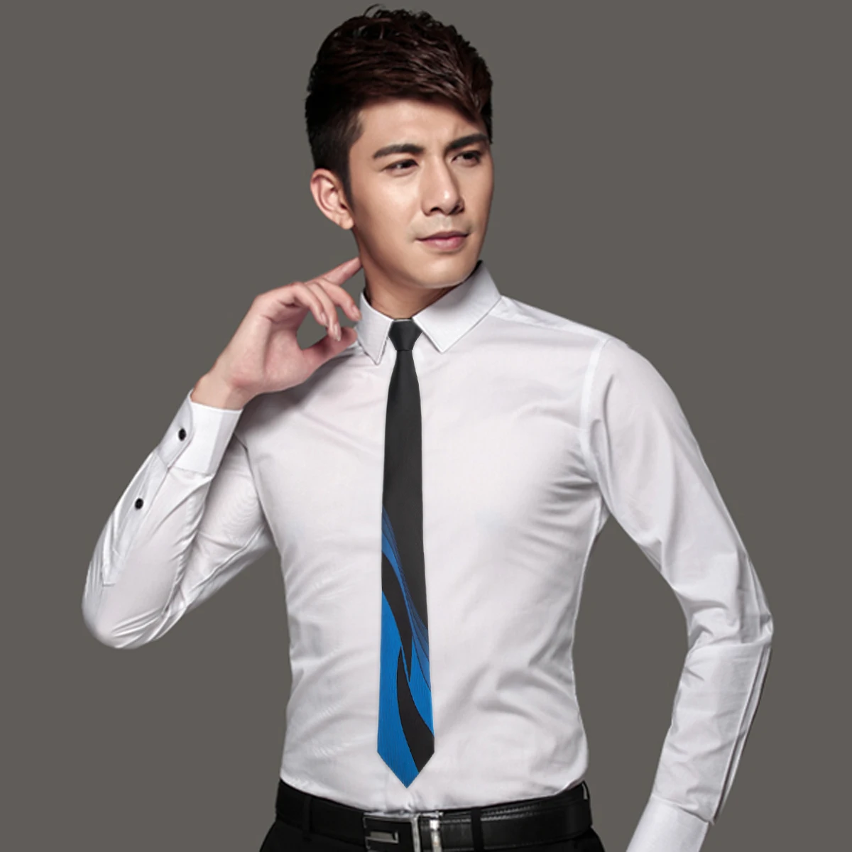 Barry.Wang 5.5cm Wide Slim Tie For Men Business Silk Black Blue Geometric Men Nectie Gravat B-133 
Barry.Wang 5.5cm Wide Slim Tie For Men Business Silk Black Blue Geometric Men Nectie Gravat B-133