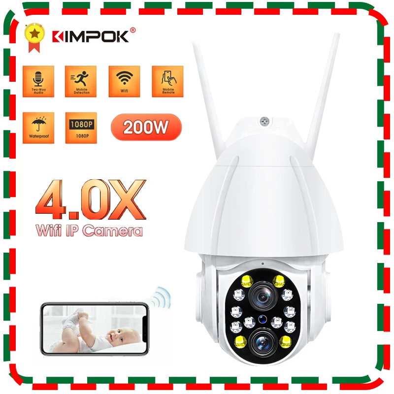 KIMPOK 2MP WIFI IP Camera PTZ Outdoor 4X Digital Zoom Two Way Audio Auto Tracking Home Security Surveillance Camera 2.8mm-12mm
KIMPOK 2MP WIFI IP Camera PTZ Outdoor 4X Digital Zoom Two Way Audio Auto Tracking Home Security Surveillance Camera 2.8mm-12mm