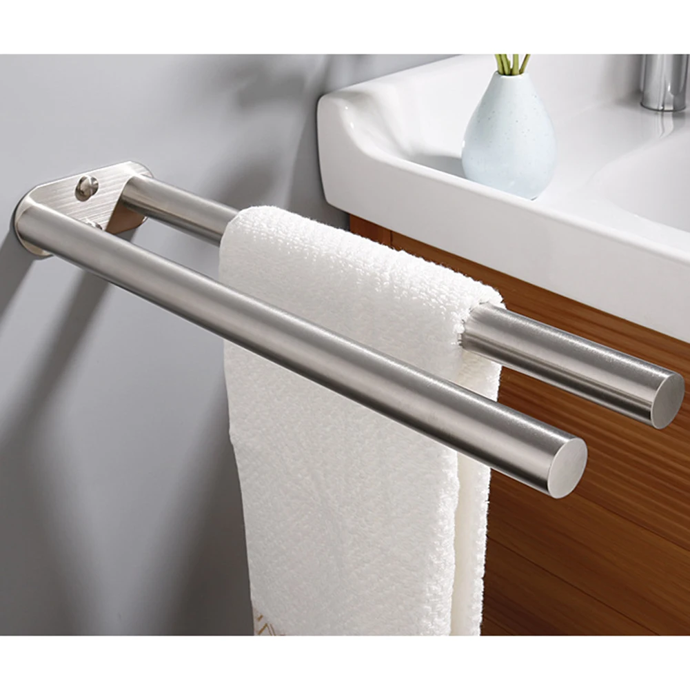 Towel Racks Simple Bathroom Double Pole Stainless Steel Towel Rack Wall Holder Stand Bathroom Kitchen Cabinet Shelf Rack
Towel Racks Simple Bathroom Double Pole Stainless Steel Towel Rack Wall Holder Stand Bathroom Kitchen Cabinet Shelf Rack