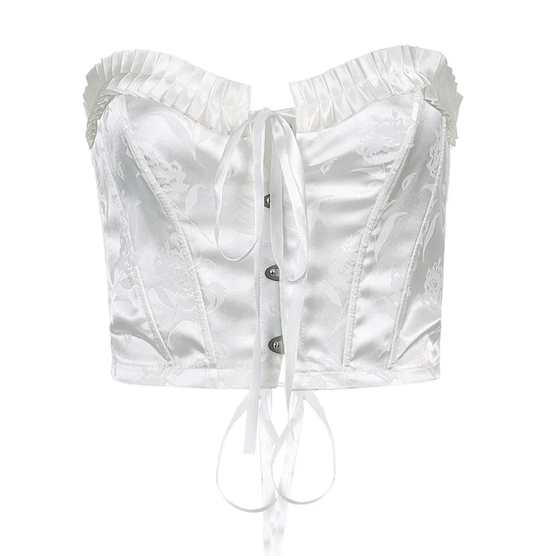 FAKUNTN French Vintage Palace Style Slim Corset Crop Tops Summer 2021 Women Sleeveless Off Shoulder Sexy Backless Bustier Top
FAKUNTN French Vintage Palace Style Slim Corset Crop Tops Summer 2021 Women Sleeveless Off Shoulder Sexy Backless Bustier Top