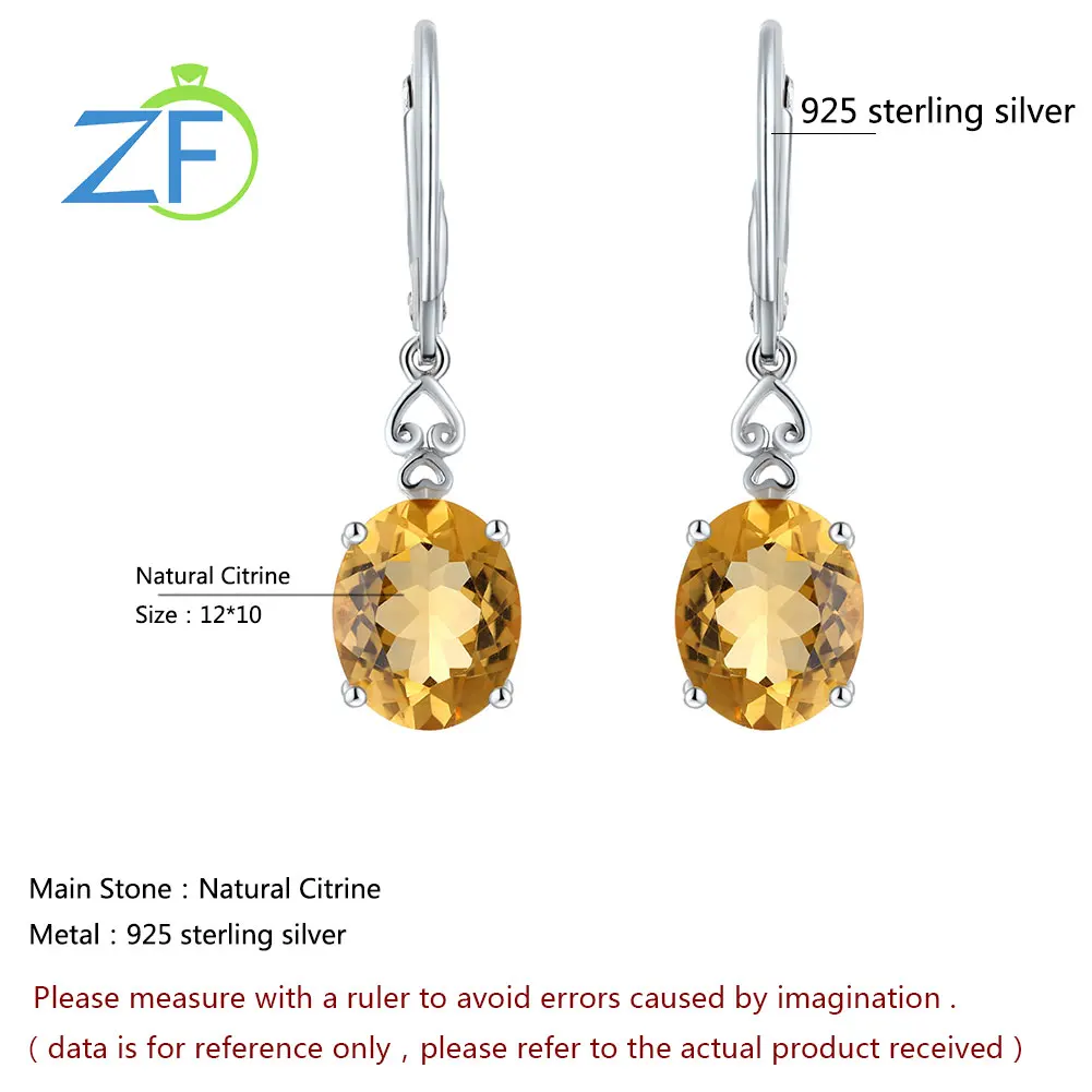 GZ ZONGFA Natural Citrine Stone Drop Earrings Fine Jewelry Wholesale Solid 925 Sterling Silver Earrings For Women
GZ ZONGFA Natural Citrine Stone Drop Earrings Fine Jewelry Wholesale Solid 925 Sterling Silver Earrings For Women