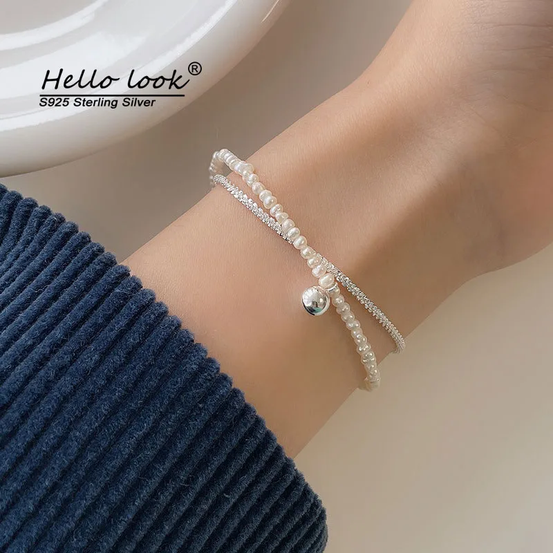 HelloLook 925 Sterling Silver Pearl Bracelet Double Silver Jewelry Bracelet Woman Girl Gift Wedding Engagement Party Jewelry
HelloLook 925 Sterling Silver Pearl Bracelet Double Silver Jewelry Bracelet Woman Girl Gift Wedding Engagement Party Jewelry