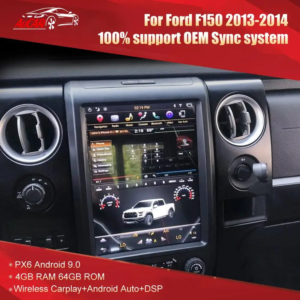 Для Ford F150 2013 2014 Android радио Автомобильный gps навигатор мультимедийный стиль Тесла