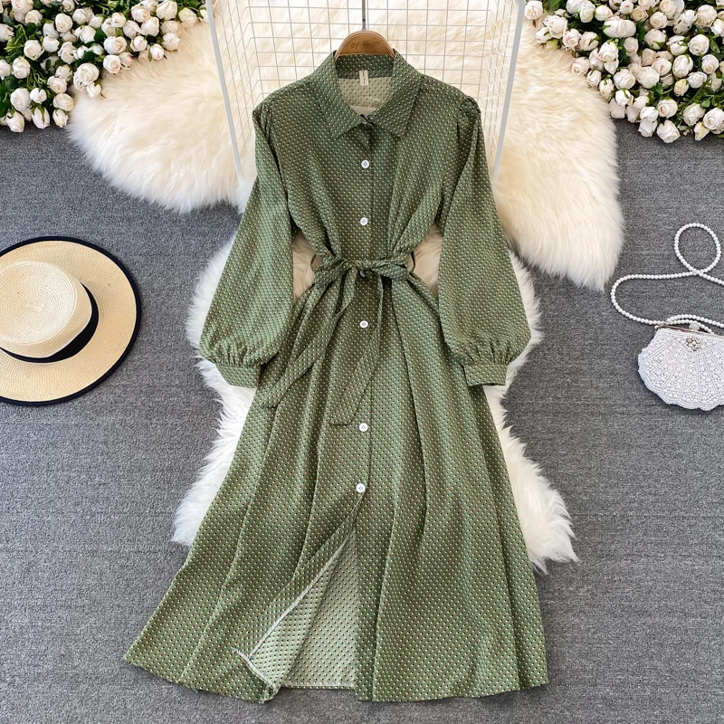 Spring Puff Sleeve Lapel Dot Zebra Printed Floral Print Dress 2022 New Button Chiffon Dress High Waist Slim Hem Split Long Dress
Spring Puff Sleeve Lapel Dot Zebra Printed Floral Print Dress 2022 New Button Chiffon Dress High Waist Slim Hem Split Long Dress