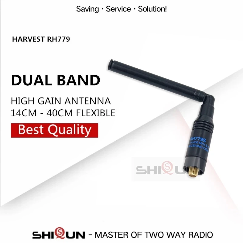 RH779 Retractable Antenna High Gain Dual Band UHF VHF Antenna for Kenwood BaoFeng UV9R UV-82 Walkie Talkie Quansheng TG-UV2 Plus
RH779 Retractable Antenna High Gain Dual Band UHF VHF Antenna for Kenwood BaoFeng UV9R UV-82 Walkie Talkie Quansheng TG-UV2 Plus