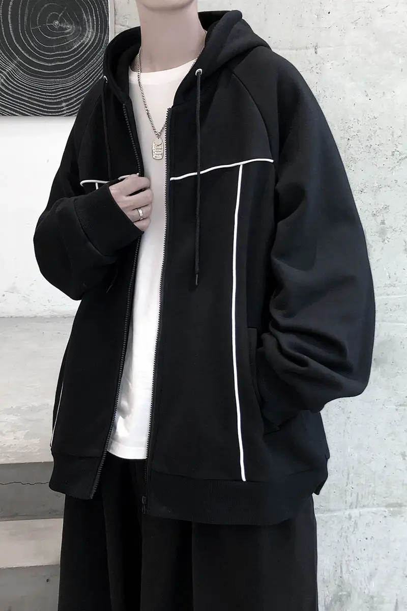 2020 Spring And Autumn New Youth Fashion Men's Loose Ins Solid Color Hooded Sports Cardigan Fashion Casual Top Gray/black
2020 Spring And Autumn New Youth Fashion Men's Loose Ins Solid Color Hooded Sports Cardigan Fashion Casual Top Gray/black