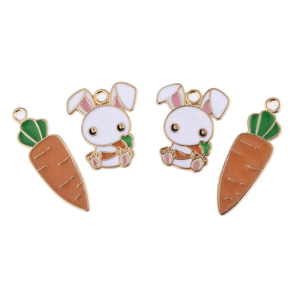 10pcs Fashion Enamel Rabbit Bunny Carrot Charms, Metal Vegetable Fruit Carota Pendants Dangle For Earrings Jewelry Making DIY 
10pcs Fashion Enamel Rabbit Bunny Carrot Charms, Metal Vegetable Fruit Carota Pendants Dangle For Earrings Jewelry Making DIY