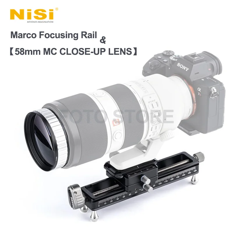 Nisi Macro Focusing Rail Gimbal Guide Slider Quick Release Camera Bracket with Macro 58mm CLOSE UP LENS
Nisi Macro Focusing Rail Gimbal Guide Slider Quick Release Camera Bracket with Macro 58mm CLOSE UP LENS