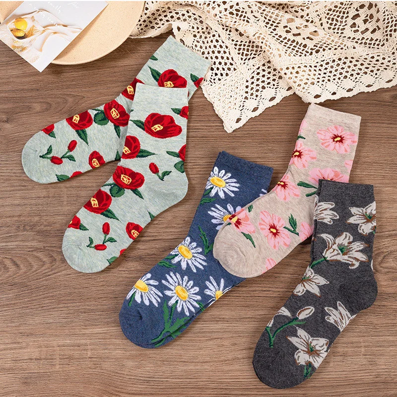 Korean Style Harajuku Retro Woman Socks Fashion Flower Print Cotton Crew Socks Japanese Kawaii Girls Cute Sweet Long Socks Sox
Korean Style Harajuku Retro Woman Socks Fashion Flower Print Cotton Crew Socks Japanese Kawaii Girls Cute Sweet Long Socks Sox