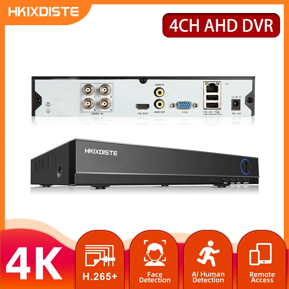 Ultra HD 4K 4CH AHD Video Recorder H.265+ 8MP 4CH 6 in 1 Hybrid DVR CVBS TVI CVI IP NVR For Home CCTV Camera System
Ultra HD 4K 4CH AHD Video Recorder H.265+ 8MP 4CH 6 in 1 Hybrid DVR CVBS TVI CVI IP NVR For Home CCTV Camera System