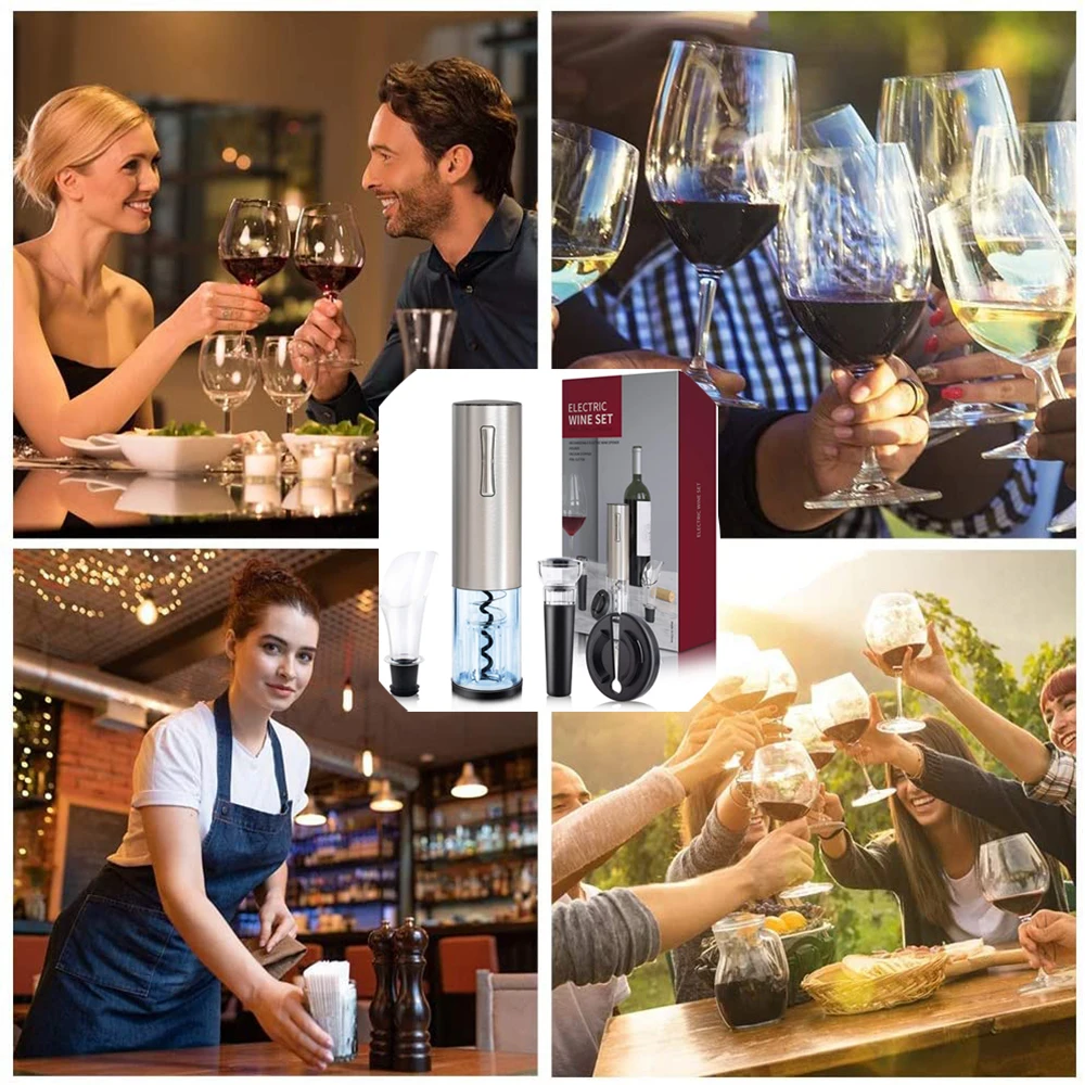 Automatic Bottle Opener Electric Wine Bottle Opener Corkscrew Foil Cutter Set Red Wine Openers Jar Opener Kitchen Accessories
Automatic Bottle Opener Electric Wine Bottle Opener Corkscrew Foil Cutter Set Red Wine Openers Jar Opener Kitchen Accessories