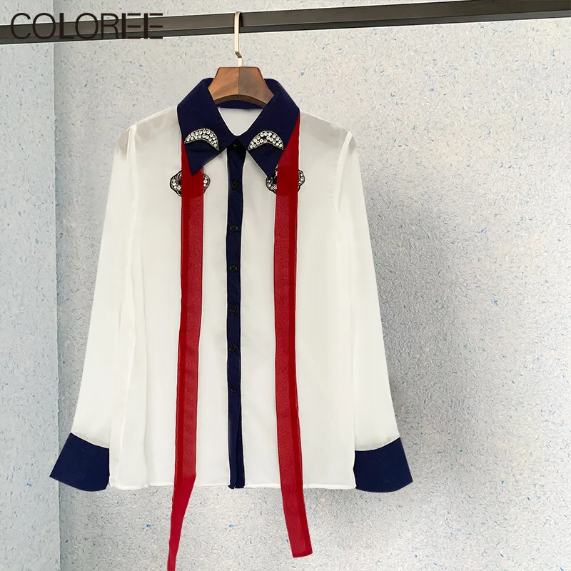 Korean Fashion Blusas Y Camisas Elegant Crystal Long Sleeve White Chiffon Womens Tops and Blouses 2022 Spring Autumn Clothing
Korean Fashion Blusas Y Camisas Elegant Crystal Long Sleeve White Chiffon Womens Tops and Blouses 2022 Spring Autumn Clothing