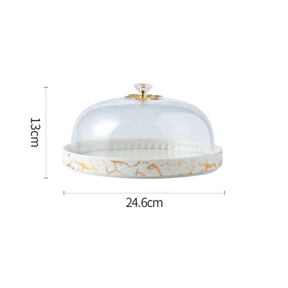 1Pc Ceramic Cake Plate Dessert Fruit Platter with Transparent Lid (White)
1Pc Ceramic Cake Plate Dessert Fruit Platter with Transparent Lid (White)