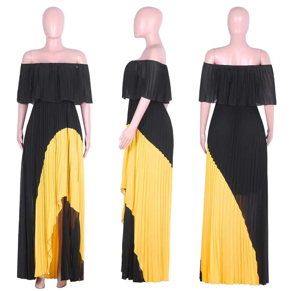 Ladies Casual Long Skirt Dress, Female Irregular Personality, Ladies One-shoulder Pearl Chiffon Pleated Stitching Maxi Dress
Ladies Casual Long Skirt Dress, Female Irregular Personality, Ladies One-shoulder Pearl Chiffon Pleated Stitching Maxi Dress