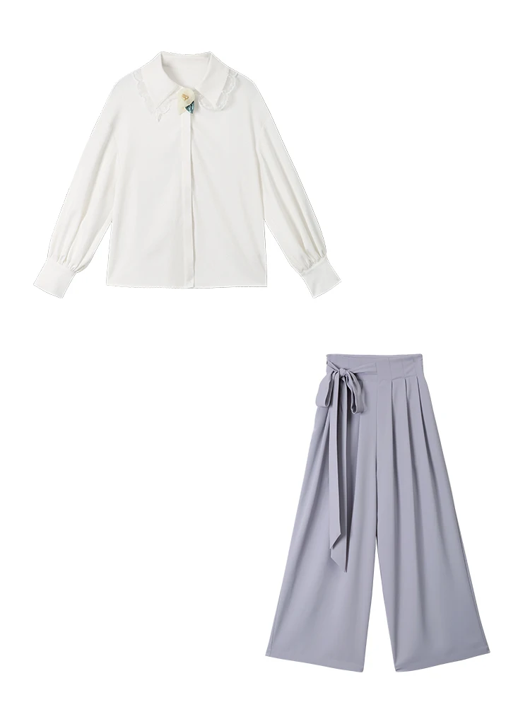 Original design hundred with micro-bubble sleeves flower shirt high waist wide-legged pants women's spring 2021
Original design hundred with micro-bubble sleeves flower shirt high waist wide-legged pants women's spring 2021